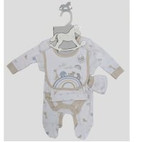 J16973: Baby Unisex Hello World 6 Piece Mesh Bag Gift Set (NB-6 Months)